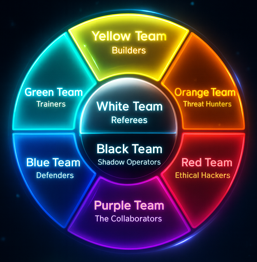 Cybersecurity Color Wheel showing all teams
